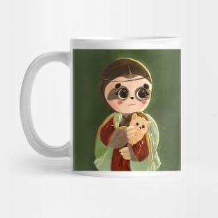 sloth with hedgehog not lady with an ermine inspired by da vinci's masterpieces Mug